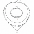 Pearl Luxe Paperclip Jewelry Set