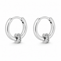 Charming Shiny Crystal Round Hoop Earring For Women Minimalist Nail Shaped Earrings Gold/Silver Trendy Jewelry