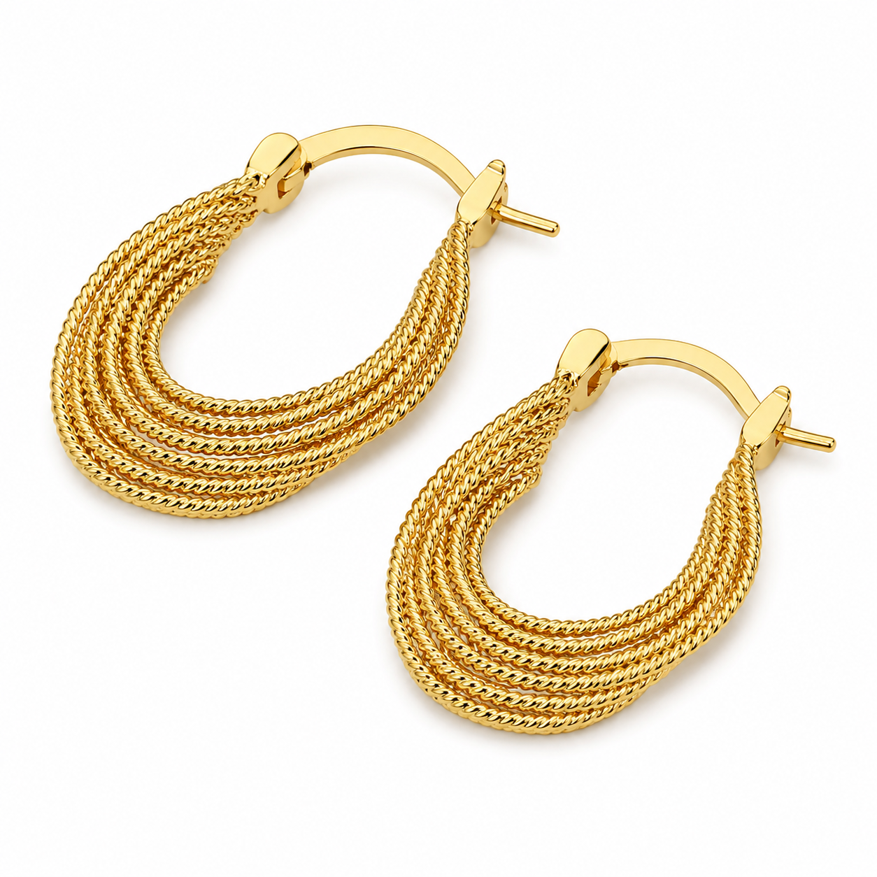 Golden Goddess Textured Hoop Earrings – Stainless Steel Statement Hoops